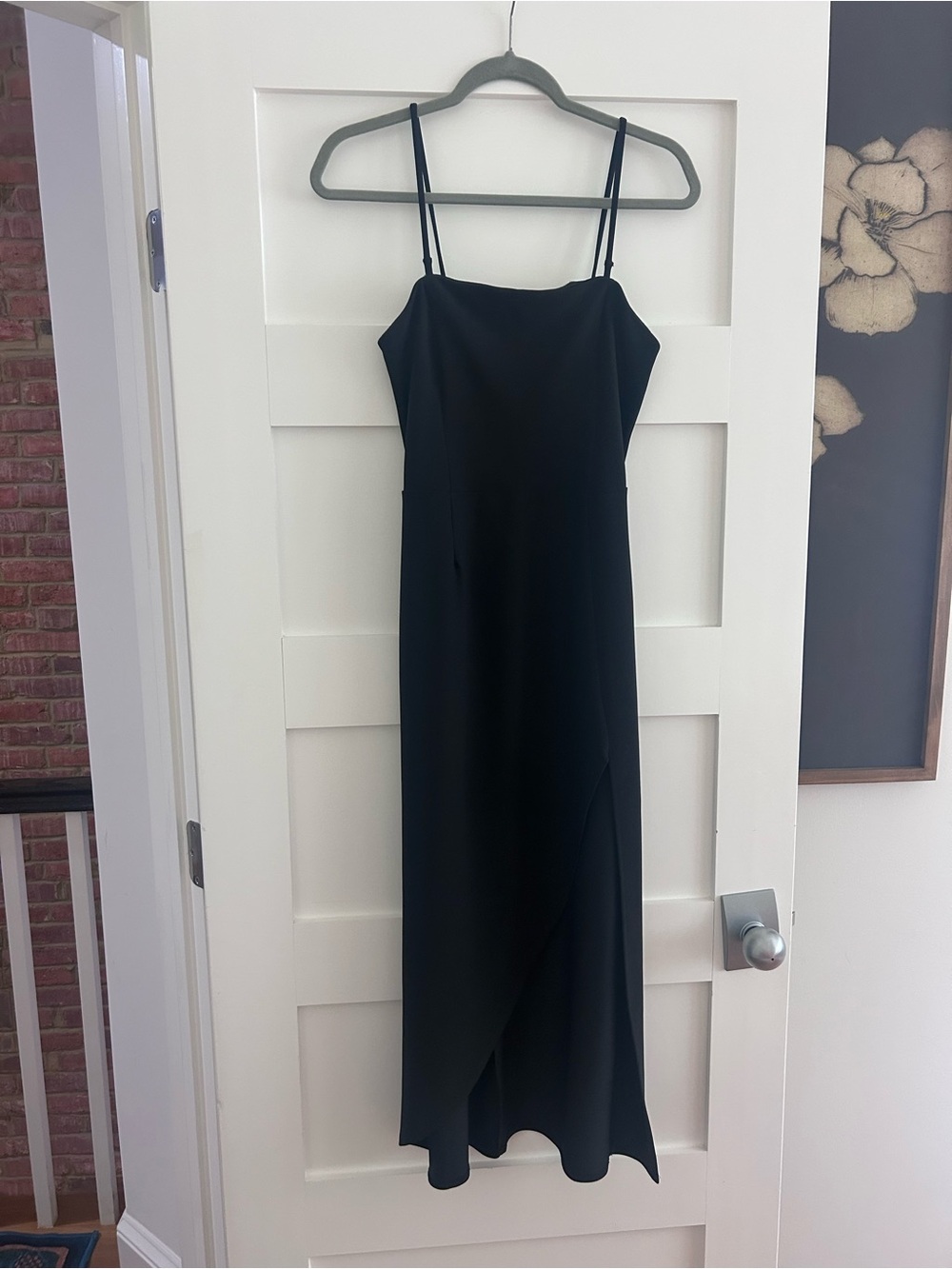 Abercrombie Black Ribbed Bodice Maxi Dress with Side Slit | Medium - Picture 5 of 6